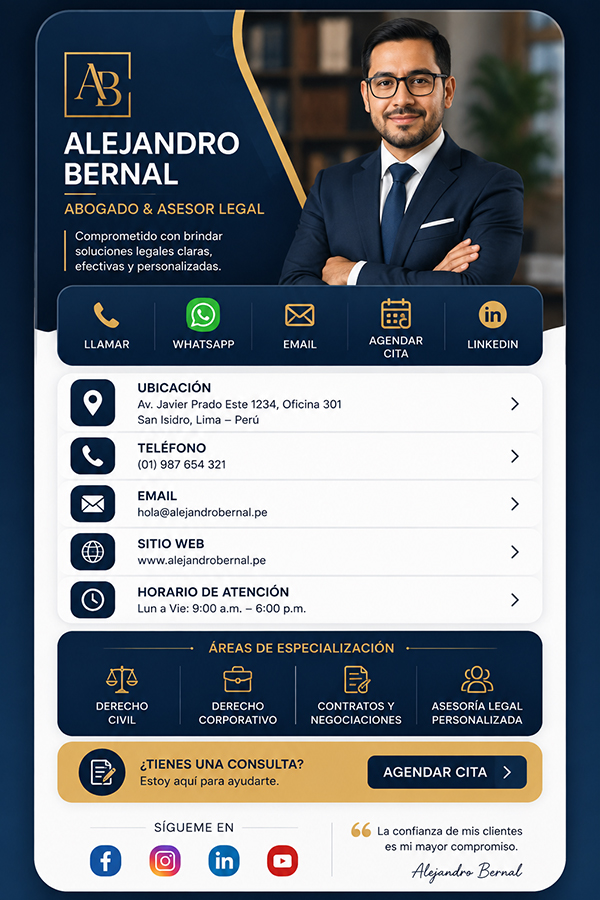 vCard para profesionales